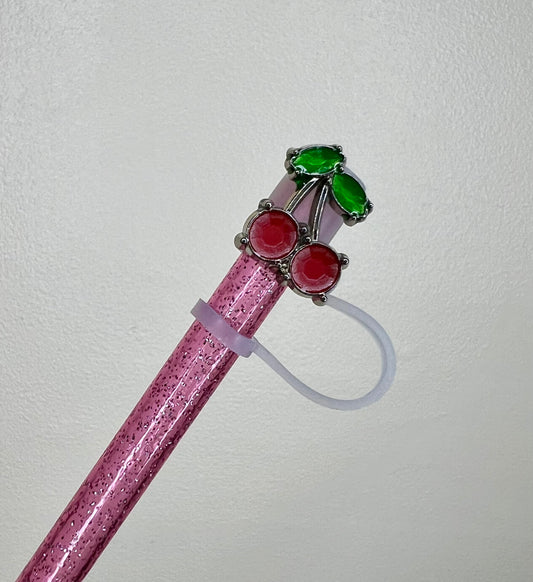 Straw Topper - Metal - Cherry - Food