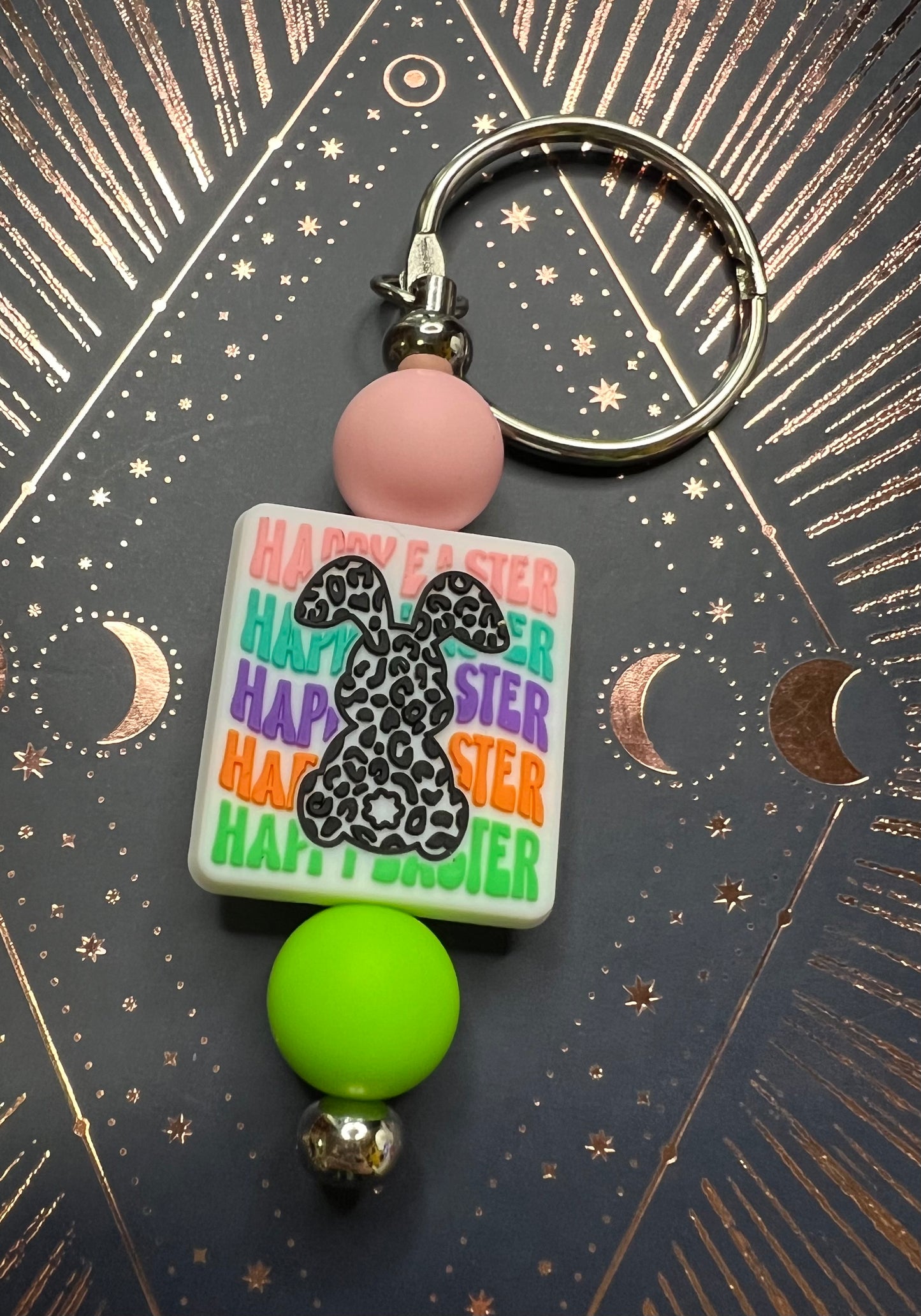 Silicone Charm / Keychain - Happy Easter - Bunny