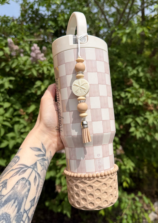 Silicone Charm - Enchanted Charms - Sand Dollar - Sandstone 🖤40 Oz Sport🖤(Longer Version)
