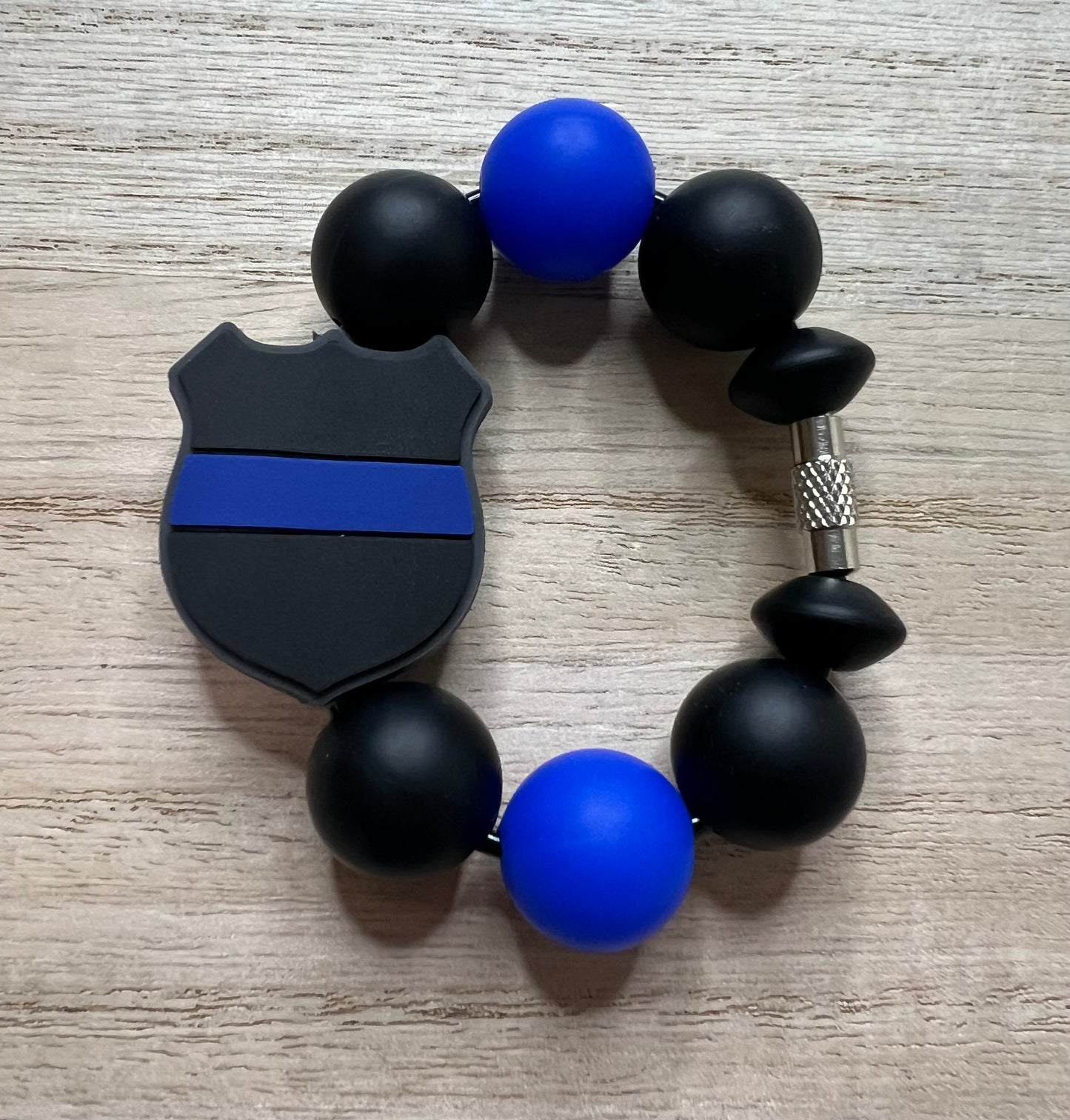 Silicone Charm - Police Thin Blue Line