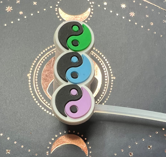 8MM Straw Topper - Yin Yang