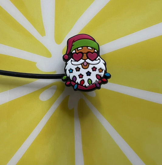 8MM Straw Topper - Santa Christmas Lights