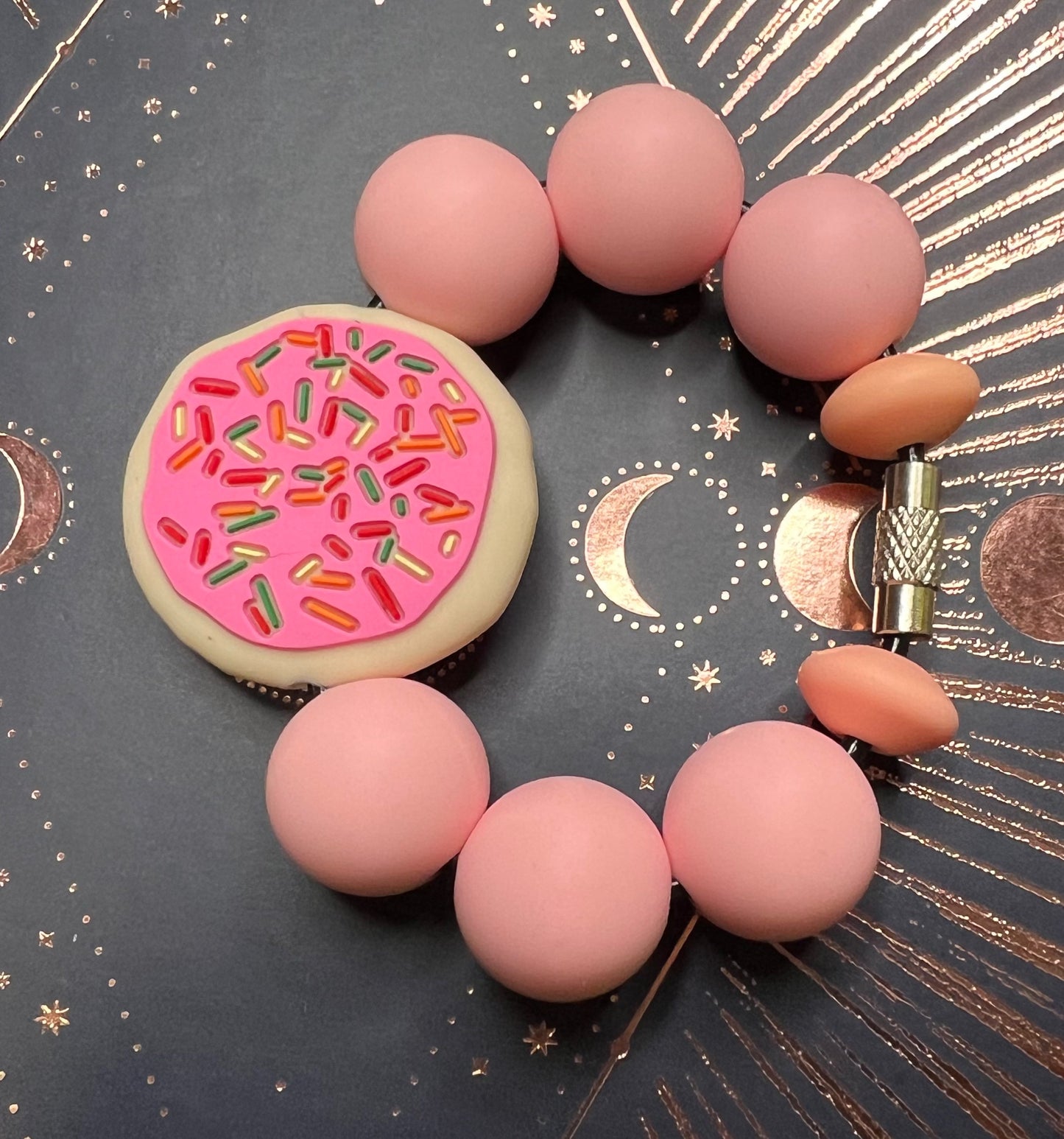 Silicone Charm - Pink Sugar Cookie - Food